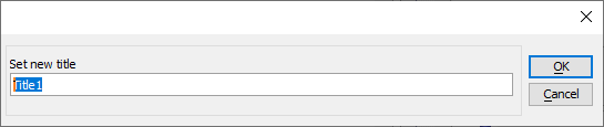 Dialog shown when the Set Title button is clicked